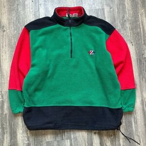 Z Half Zip‎ Fleece Pullover Color Block Mock Neck Sweatshirt XL